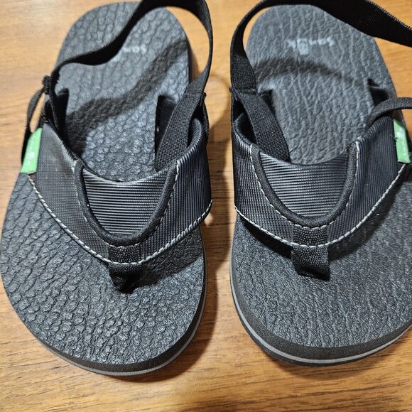 Sanuk Sandals Toddler 9-10 Yoga Mat Elastic Strap Unisex Black - Picture 3 of 5